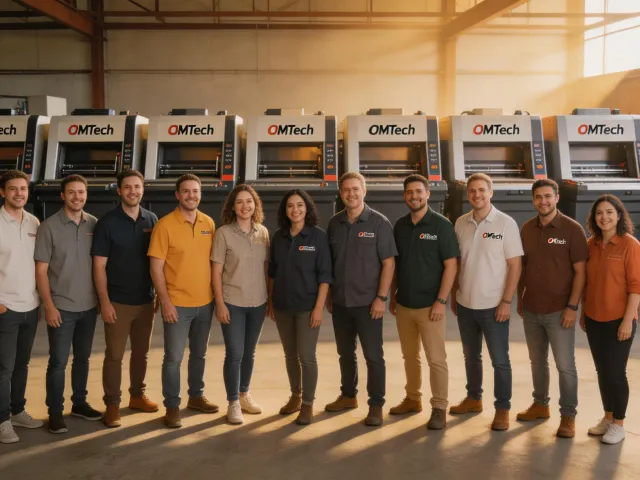 OMTech California warehouse team photo