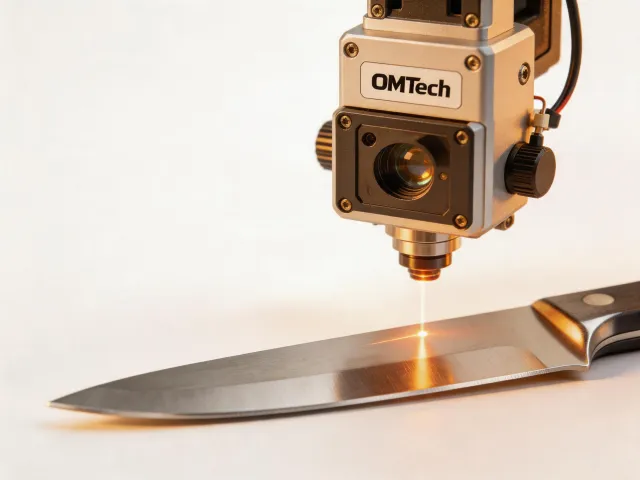 OMTech fiber galvo marker marking stainless knife
